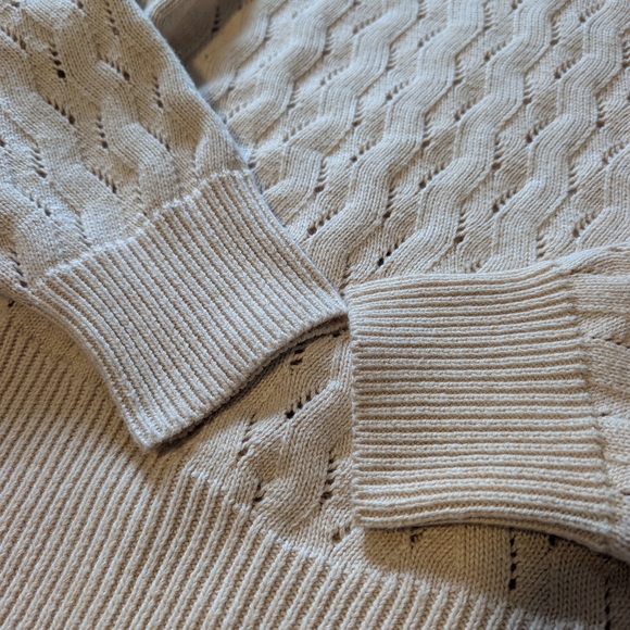 Joie Cotton Linen Cream Women's Cardigan - Picture 4 of 8